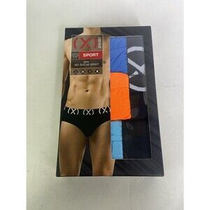 2XIST Sport 3 Pack No Show Briefs Underwear Stretch Mens Size L